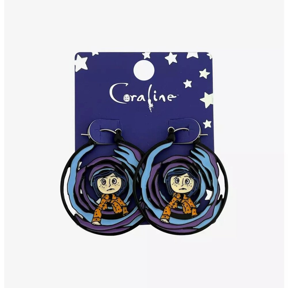Coraline - Tunnel Scene Hoop Earrings - NEW
